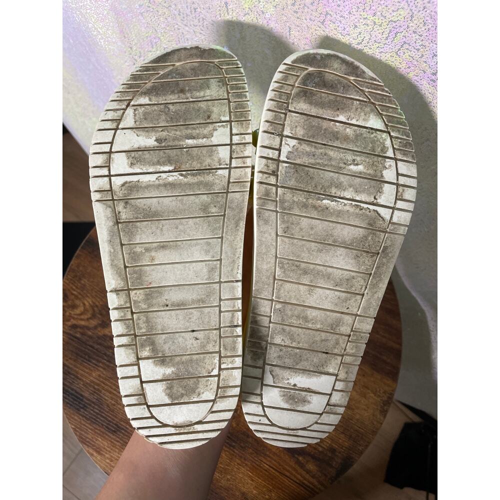 Marc Fisher Trent Jelly Sandals Womens 7.5 Neon Yellow Lime Studs Slide Platform - Picture 7 of 13